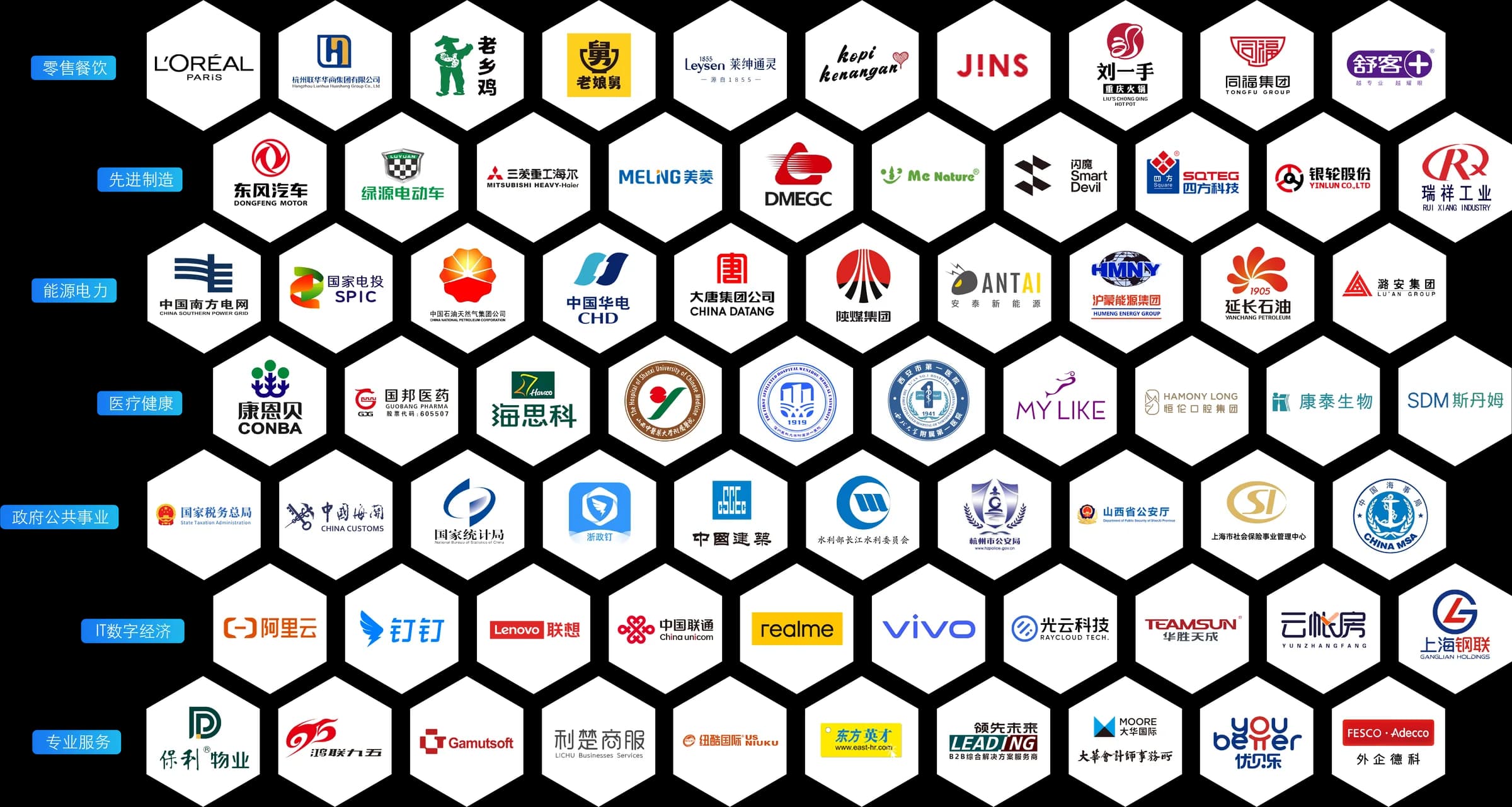 客户案例 - 10大行业39个客户